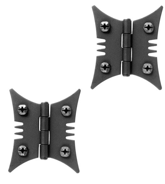 Butterfly Smooth Iron Cabinet Hinge Pair, Acorn AJ1BQ