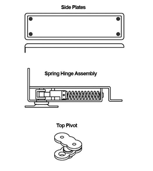 Doorware.com Horizontal Floor Spring Hinge Set with Hold Open, Bommer 7811