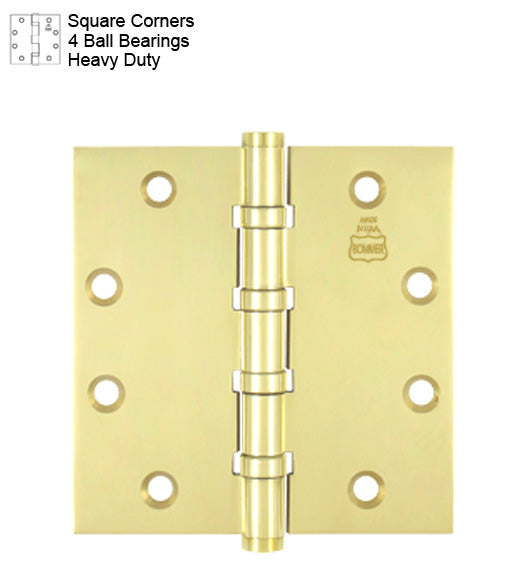 4-1/2 x 4-1/2 Heavy Duty Ball Bearing Hinge, Bommer BB5004-450
