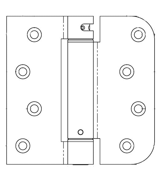 4 x 4 x 5/8 Radius x Sq Corner THERMA-TRU Door Spring Hinge, Pair, Bommer LB4377-400BP