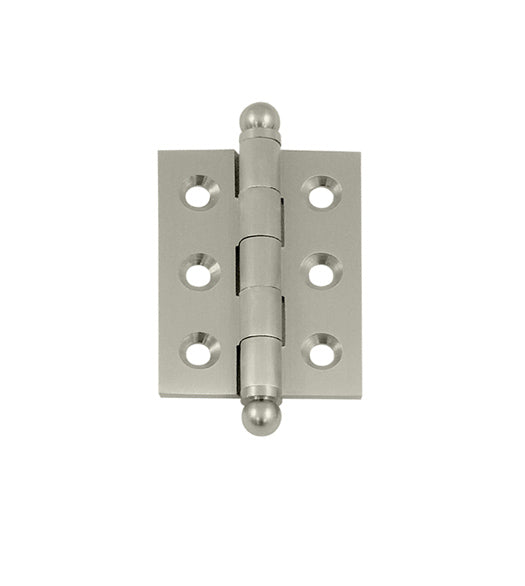 2 Inch x 1-1/2 Inch Solid Brass Cabinet Hinge, Pair, Deltana CH2015