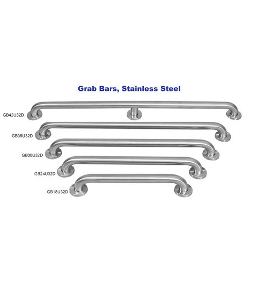 Stainless Steel ADA Compliant Grab Bars, Deltana GBx32D