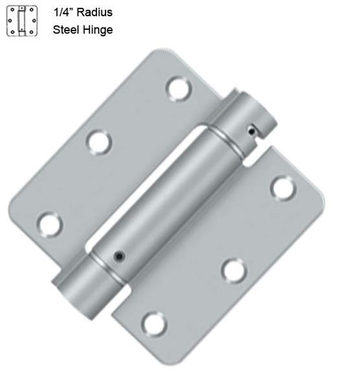 3-1/2 x 3-1/2 x 1/4 Radius Spring Hinge, Deltana DSH35R4
