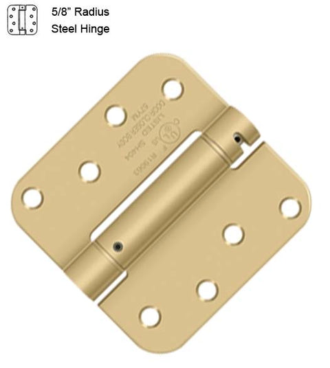 4 x 4 x 5/8 Radius Spring Hinge, Zigzag Hole, Deltana DSH4R5