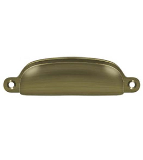 Solid Brass Early American Shell Cabinet Handle, Deltana SHP29
