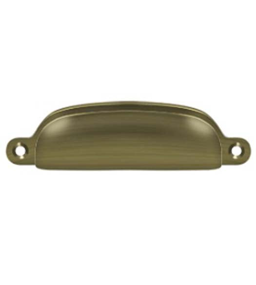 Solid Brass Early American Shell Cabinet Handle, Deltana SHP29