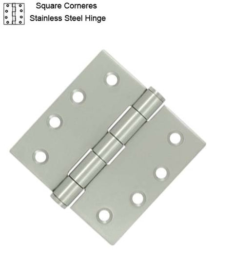 4 x 4  Residential Stainless Steel Hinge, Pair, Deltana SS44U32D-R