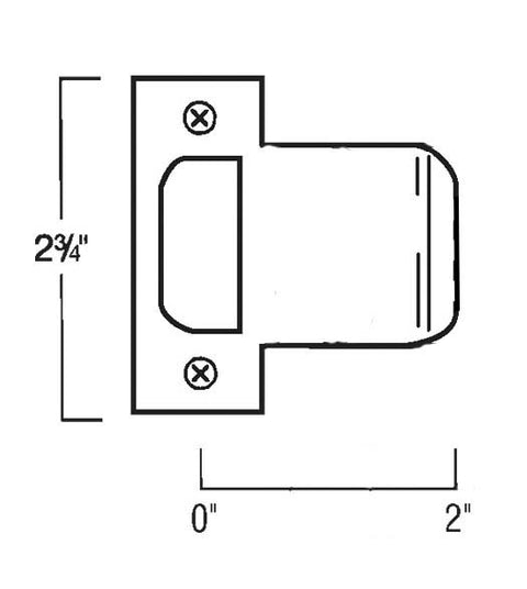 2 Inch T Strike Plate, Don-Jo T9102