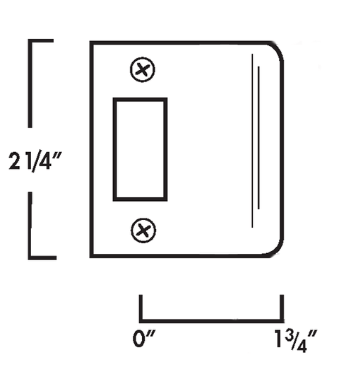 1-3/4 Inch Lip Strike Plate, Don-Jo 9175