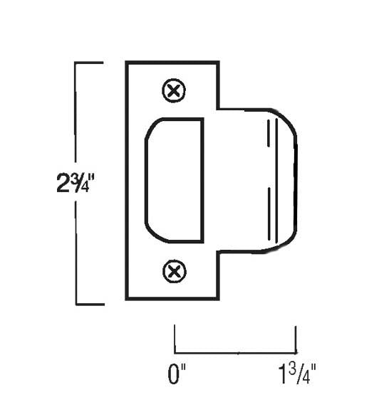 1-3/4 Inch T Strike Plate, Don-Jo T9175