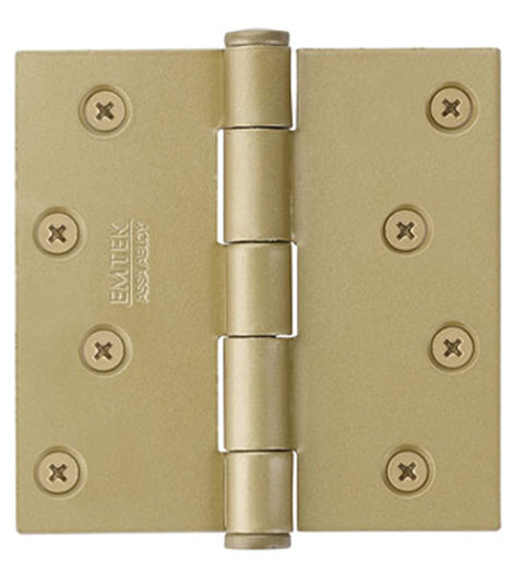 Doorware.com 4 x 4 Satin Brass Hinge, Pair, Emtek 91014US4