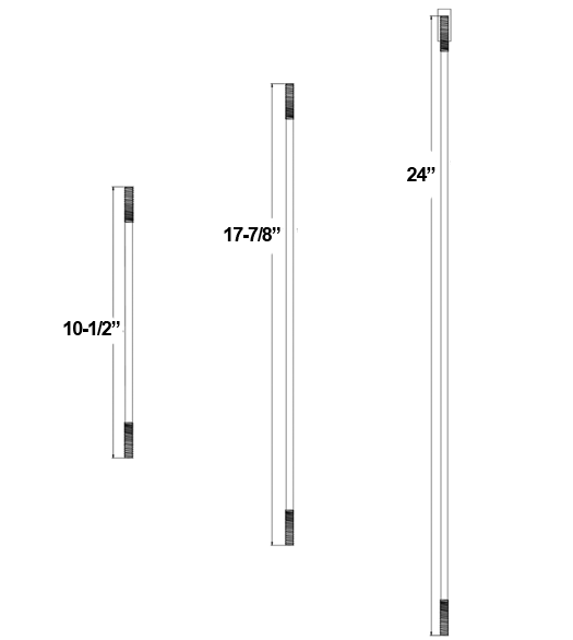 Flush Door Bolt Extension Rod, Deltana EXTROD