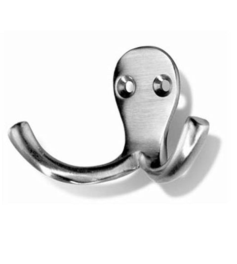 Doorware.com Brushed Nickel Double Hook, Hamilton CH-112-BN