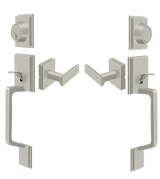 Highgate Double Door Handleset with Dummy, Deltana PRHHL/PRHHDL