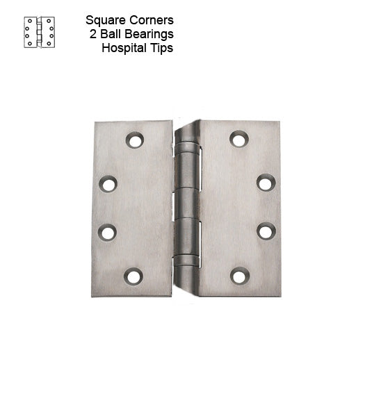 4-1/2 x 4-1/2 Hospital Tip Door Hinge with 2 Ball Bearings