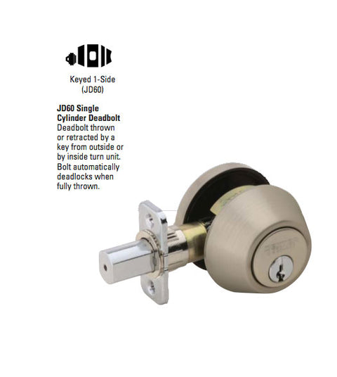 Single Cylinder Dexter Deadbolt, Schlage JD60