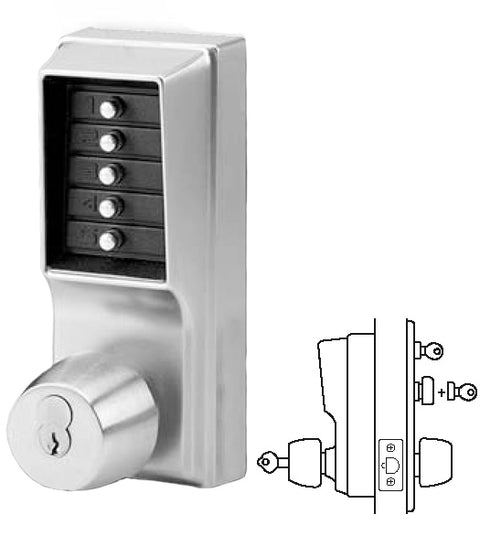 Simplex Keypad Entry Lock with Passage Feature and Key Override, KABA 1041