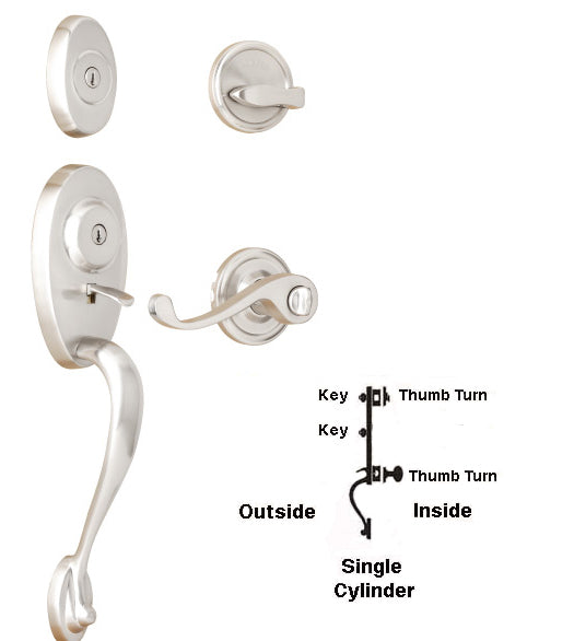 Doorware.com Lexington Dual Keyed Single Cylinder Handleset, Weslock 1343/1300
