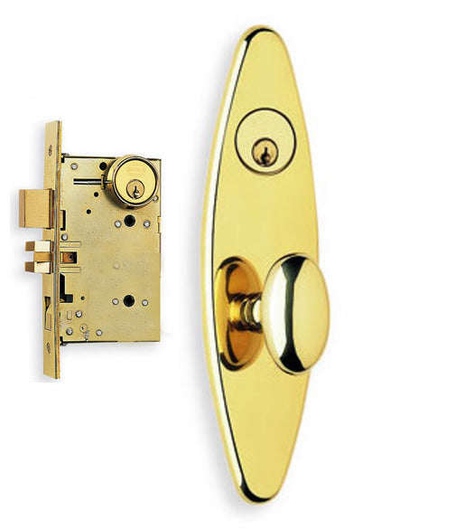 Doorware.com Oval Plate Egg Knob Mortise Lockset, Omnia 26860