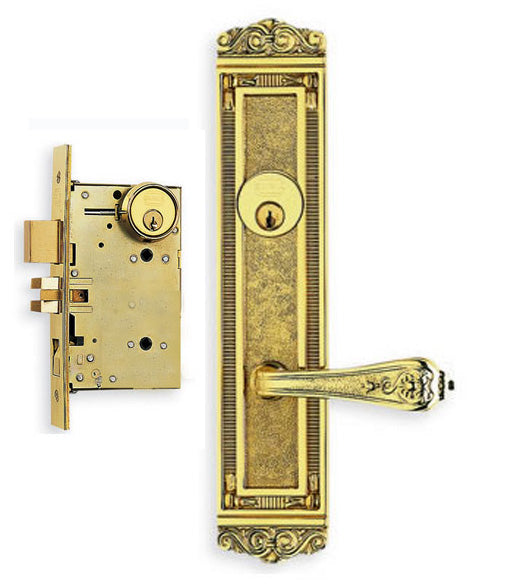 Doorware.com Decorative Designer Door Lever Mortise Lockset, Omnia 56252
