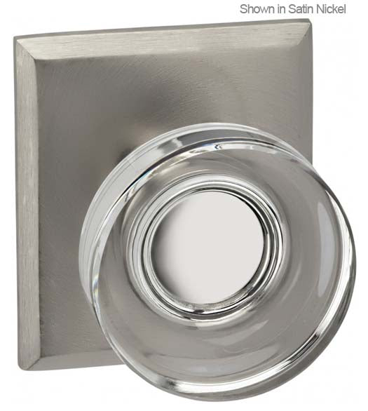Clear Door Knob with Rectangle Plate, Omnia 936RT