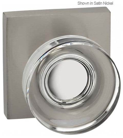 Clear Door Knob with Square Plate, Omnia 936SQ
