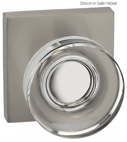 Clear Door Knob with Square Plate, Omnia 936SQ