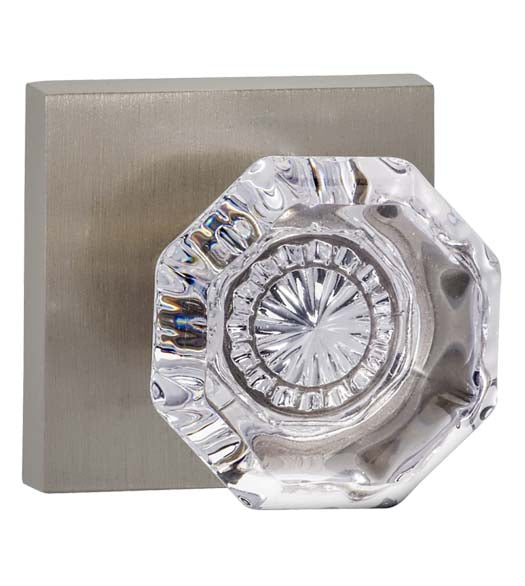 Clear Glass Square Rose Knobset, Omnia 955SQ