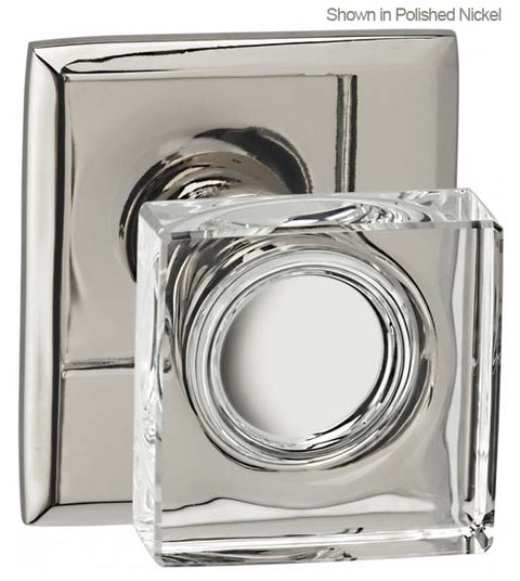 Square Clear Glass Door Knobset, Omnia 956RT