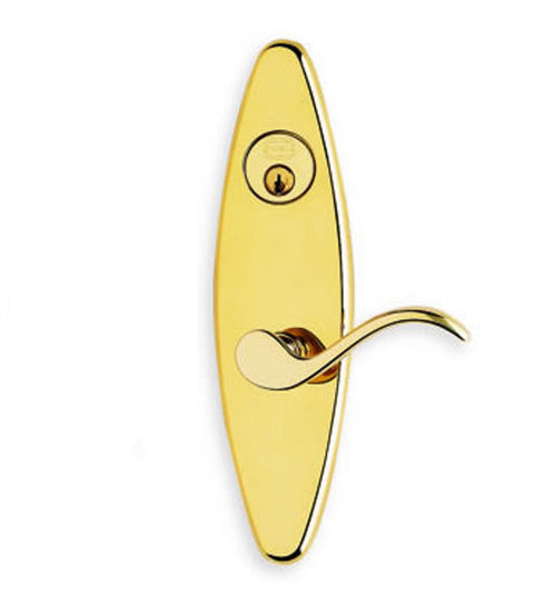 Doorware.com Oval Plates with Wave Lever Entry Lockset, Omnia D26858