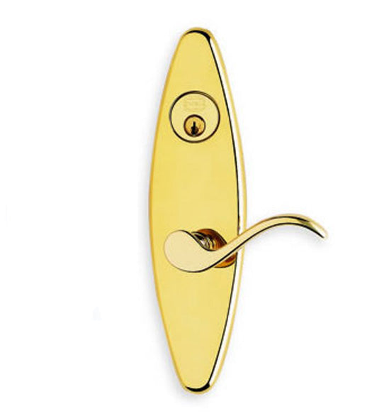 Doorware.com Oval Plates with Wave Lever Entry Lockset, Omnia D26858