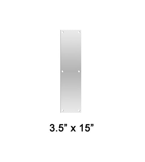 Stainless Steel Push Plate 3.5 Inch x 15 Inch, Deltana PP3515U32D