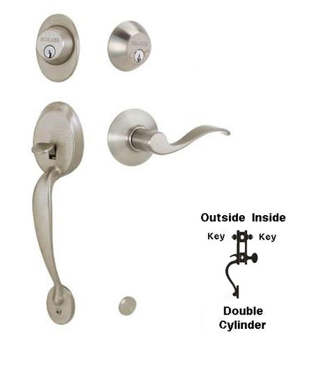 Doorware.com Plymouth Double Cylinder Handleset, Schlage F62PLY