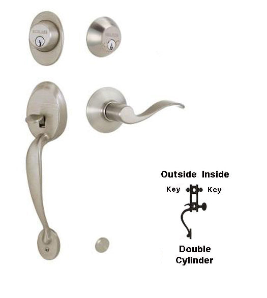 Doorware.com Plymouth Double Cylinder Handleset, Schlage F62PLY