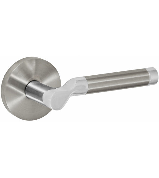 Contemporary Stainless Steel Passage Leverset, Fusion P-SG-A2-BSS