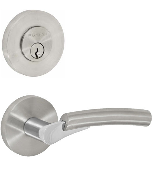 Doorware.com Modern Stainless Steel Entryset, Fusion SH-A2/100-A2