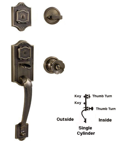 Doorware.com Colonial Dual Keyed Single Cylinder Handleset, Weslock 1313/1300