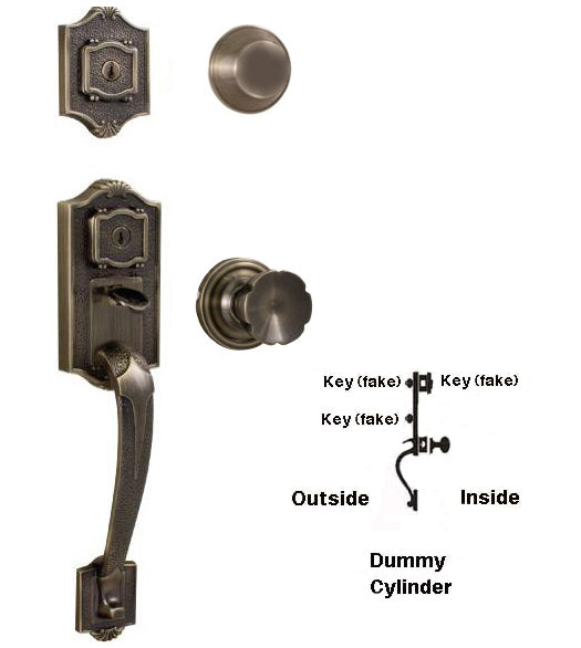 Doorware.com Colonial Dual Keyed Dummy Handleset, Weslock 1315/1305