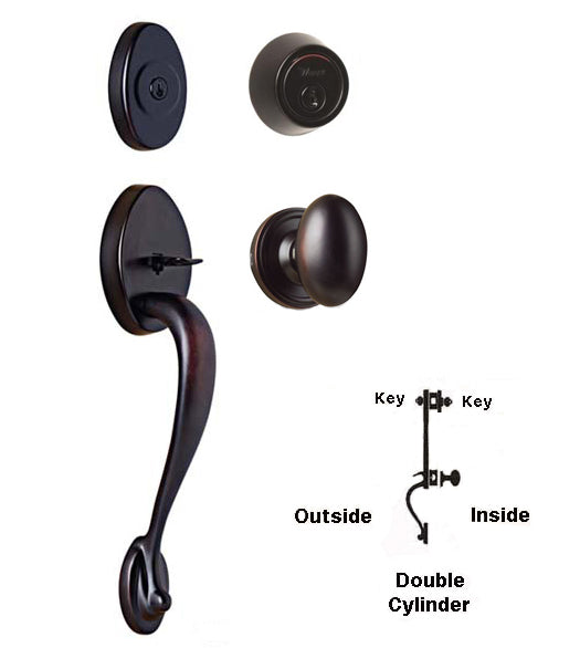 Doorware.com Oval Lexington Double Cylinder Handleset, Weslock 2115/2109