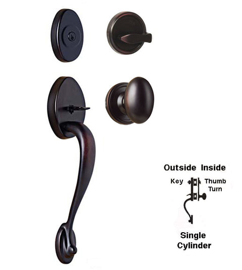 Doorware.com Oval Single Cylinder Lexington Handleset, Weslock 2115/2100