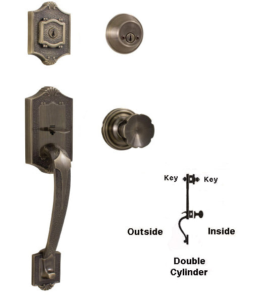 Doorware.com Double Cylinder Colonial Handleset, Weslock 2175-2109