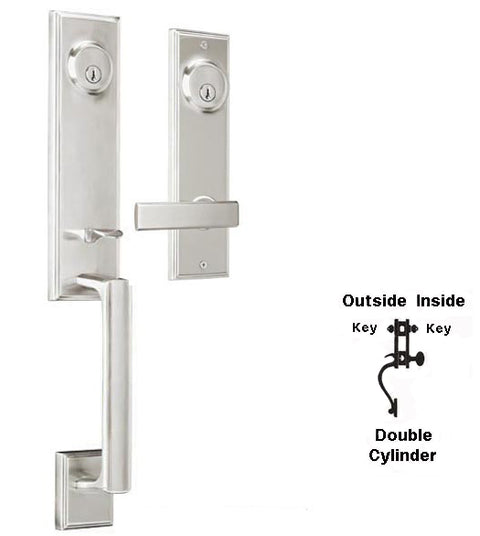 Doorware.com Modern Woodward I Double Cylinder Handleset, Weslock 6681/6202