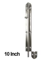 10 Inch Stainless Steel Barrel Bolt, Deltana 10BB32D