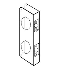 5-1/2 Inch Center to Center Double Lock Wrap Around Plate for 2-3/4 Backset,  Don-Jo 258-CW