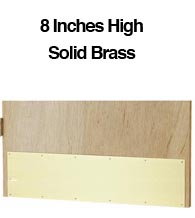 8 inch High Solid Brass Door Kick Plates
