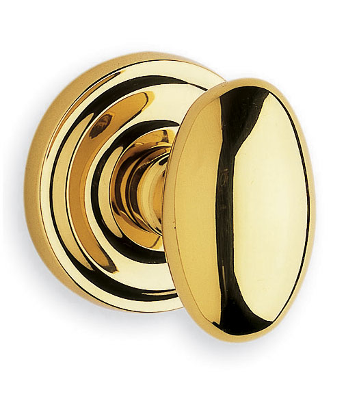 Oval Solid Brass Door Knob With 29/16 Inch Projection, Omnia 860/00