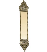 L'Enfant European Solid Brass Push Plate, Brass Accents A04-P8600