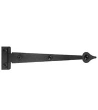 6-1/2 Inch Smooth Iron Cabinet Heart Tip Offset Strap Hinge, Acorn AIKBQ