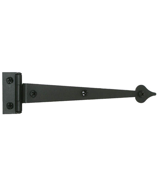 6 Inch Smooth Iron Heart Tip Offset Strap Hinge
