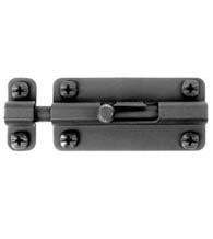 Smooth Black Iron Slide Barrel Bolt, Acorn ALFBP